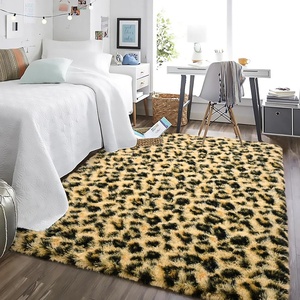 image:imageHOMORE Fluffy Leopard Rug4x6 Cheetah Rugs for Bedroom Living Room  Western Rugs Non Slip Backing Soft Leopard Print Rug for Kids Room DormBlack and KhakiBlackKhaki