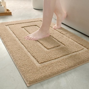 image:imageHOMORE Grey Bathroom Rug 24x36 Inch Soft Absorbent Microfiber Bathroom Runner Rug Washable Bath Runners Rugs for Bathrooms Non Slip Bath Rugs for Shower TubBeige