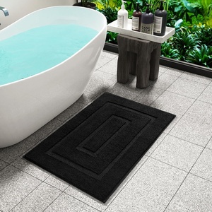 image:imageHOMORE Grey Bathroom Rug 24x36 Inch Soft Absorbent Microfiber Bathroom Runner Rug Washable Bath Runners Rugs for Bathrooms Non Slip Bath Rugs for Shower TubBlack