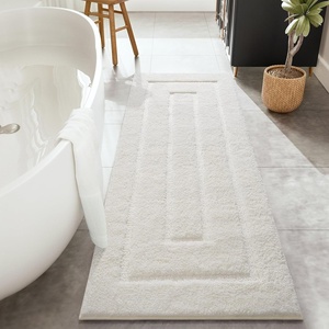 image:imageHOMORE Grey Bathroom Rug 24x36 Inch Soft Absorbent Microfiber Bathroom Runner Rug Washable Bath Runners Rugs for Bathrooms Non Slip Bath Rugs for Shower TubIvory