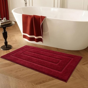 image:imageHOMORE Grey Bathroom Rug 24x36 Inch Soft Absorbent Microfiber Bathroom Runner Rug Washable Bath Runners Rugs for Bathrooms Non Slip Bath Rugs for Shower TubWine Red
