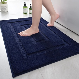 image:imageHOMORE Grey Bathroom Rug 24x36 Inch Soft Absorbent Microfiber Bathroom Runner Rug Washable Bath Runners Rugs for Bathrooms Non Slip Bath Rugs for Shower TubNavy Blue