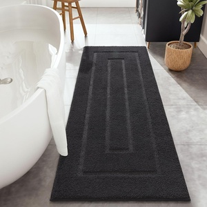 image:imageHOMORE Grey Bathroom Rug 24x36 Inch Soft Absorbent Microfiber Bathroom Runner Rug Washable Bath Runners Rugs for Bathrooms Non Slip Bath Rugs for Shower TubDark Grey