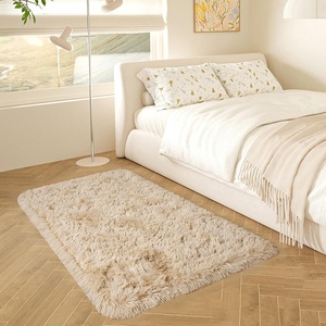 image:imageHOMORE Small Rugs for Bedroom 2x3 Feet Black Rug for Bedside Living Room  Soft Fluffy Area Rugs for Desk Indoor Entrance Door Mat Small Runner Rugs and Carpets for Dorm NurseryLight Tan