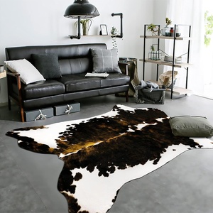 image:imageHOMORE Zebra RugFaux Animal Print RugSmall Zebra Hide Rugs for Bedroom  23x36 FeetWashableNon SlipLow Plie Western Floor Carpet for Bedside Living Room Desk Wall Decor Black and WhiteDark Brown