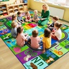 image:imageHOMORE Kids Educational Rug8x10 Green Kids Area Rug for Classroom Playroom  ABC Rugs for Learning AlphabetNumbersColorsSeason and Animal Words Playmat for Chidrens RoomGreen