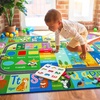 image:imageHOMORE Kids Educational Rug8x10 Green Kids Area Rug for Classroom Playroom  ABC Rugs for Learning AlphabetNumbersColorsSeason and Animal Words Playmat for Chidrens RoomGreen