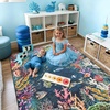 image:imageHOMORE Ocean Rugs 5x7 Washable Coastal Rug for Living RoomGray Blue  Non Slip Rugs for Kids Bedroom Nautical Coral Rugs with Fish Sea Turtles Jellyfish Seahorse Beach Carpet for Nursery DormDark Blue