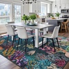 image:imageHOMORE Ocean Rugs 5x7 Washable Coastal Rug for Living RoomGray Blue  Non Slip Rugs for Kids Bedroom Nautical Coral Rugs with Fish Sea Turtles Jellyfish Seahorse Beach Carpet for Nursery DormDark Blue
