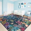 image:imageHOMORE Ocean Rugs 5x7 Washable Coastal Rug for Living RoomGray Blue  Non Slip Rugs for Kids Bedroom Nautical Coral Rugs with Fish Sea Turtles Jellyfish Seahorse Beach Carpet for Nursery DormDark Blue