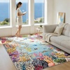 image:imageHOMORE Ocean Rugs 5x7 Washable Coastal Rug for Living RoomGray Blue  Non Slip Rugs for Kids Bedroom Nautical Coral Rugs with Fish Sea Turtles Jellyfish Seahorse Beach Carpet for Nursery DormGray Blue