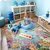 image:imageHOMORE Ocean Rugs 5x7 Washable Coastal Rug for Living RoomGray Blue  Non Slip Rugs for Kids Bedroom Nautical Coral Rugs with Fish Sea Turtles Jellyfish Seahorse Beach Carpet for Nursery DormGray Blue