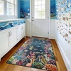 image:imageHOMORE Ocean Rugs 5x7 Washable Coastal Rug for Living RoomGray Blue  Non Slip Rugs for Kids Bedroom Nautical Coral Rugs with Fish Sea Turtles Jellyfish Seahorse Beach Carpet for Nursery DormDark Blue