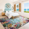 image:imageHOMORE Ocean Rugs 5x7 Washable Coastal Rug for Living RoomGray Blue  Non Slip Rugs for Kids Bedroom Nautical Coral Rugs with Fish Sea Turtles Jellyfish Seahorse Beach Carpet for Nursery DormGray Blue
