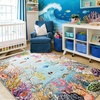 image:imageHOMORE Ocean Rugs 5x7 Washable Coastal Rug for Living RoomGray Blue  Non Slip Rugs for Kids Bedroom Nautical Coral Rugs with Fish Sea Turtles Jellyfish Seahorse Beach Carpet for Nursery DormGray Blue
