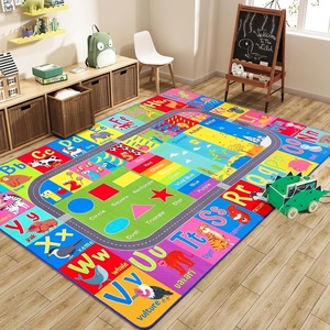 image:imageHOMORE Kids Educational Rug8x10 Green Kids Area Rug for Classroom Playroom  ABC Rugs for Learning AlphabetNumbersColorsSeason and Animal Words Playmat for Chidrens RoomMulti Color