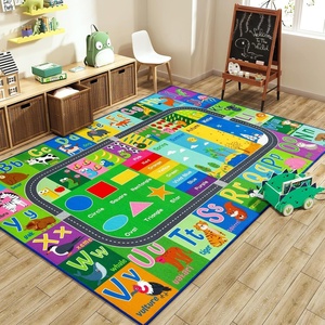 image:imageHOMORE Kids Educational Rug8x10 Green Kids Area Rug for Classroom Playroom  ABC Rugs for Learning AlphabetNumbersColorsSeason and Animal Words Playmat for Chidrens RoomGreen